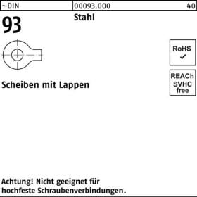 Unterlegscheibe DIN 93 Lappen 8,4 Stahl 100 Stück
