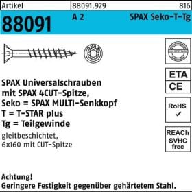 Schraube R 88091 SEKO T-STAR TG 5x 80/46-T20 A 2 100 Stück SPAX