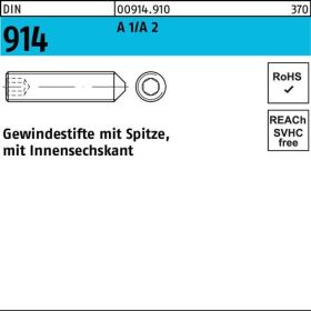 Gewindestift DIN 914 Spitze/Innen-6kt M4x 8 A1/A2 500 Stück