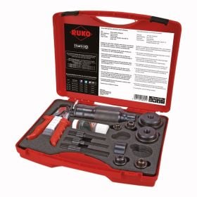 RUKO Schraublochstanzen-Satz mit kompakter Handhydraulikstanze im Kunststoffkoffer - 12 tlg. - 109009