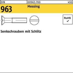 Senkschraube DIN 963 Schlitz M12x 70 Messing 50 Stück