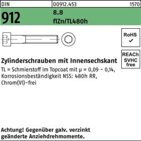 Zylinderschraube DIN 912 Innen-6kt M24x90 8.8 flZnnc 480h-L 10St.