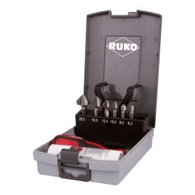 RUKO Kegel- und Entgratsenker-Bit-Satz 90° "Lang" HSS in Kunststoffkassette - 102319RO
