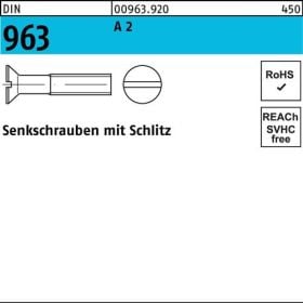 Senkschraube DIN 963 Schlitz M1,4x 8 A 2 1000 Stück