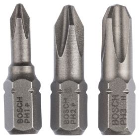 Bosch Schrauberbit-Set Extra-Hart (PH), 3tlg. PH1, PH2, PH3, 25 mm - 2607001752