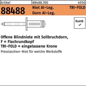 Blindniete R 88488 Flachrundkopf 4,8x25,4 Niet Alu/Dorn Alu 250St. GESIPA