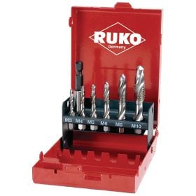 RUKO Kombi-Maschinengewindebohrer-Satz "Kurz" 7tlg. HSS in Industriekassette - R270020