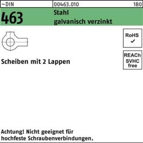 Scheibe DIN 463 m.2 Lappen 8,4 Stahl galv.verz. 1000 Stück