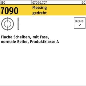 Unterlegscheibe ISO 7090 m.Fase 2 Messing gedreht 100 Stück