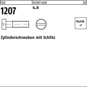 Zylinderschraube ISO 1207 Schlitz M2,5x 30 4.8 2000 Stück