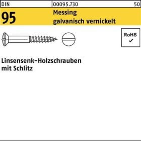 Holzschraube DIN 95 LIKO Schlitz 3x20 Messing galv. vernickelt 200St.