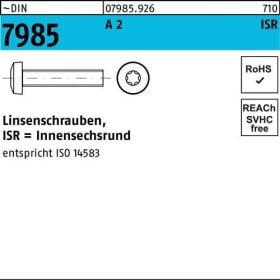 Linsenschraube DIN 7985 ISR M1,6x 12-T5 A 2 1000 Stück