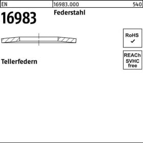 Tellerfeder EN 16983 22,5x11,2x0,6 Federstahl 200 Stück