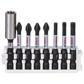 Bosch PRO Impact Set mit Standard-Bithalter und Pick and Click-Einsätzen PH2(x2); PZ2(x2); T20; T25; T30; BH 55 mm 8-tlg. - 2608522326