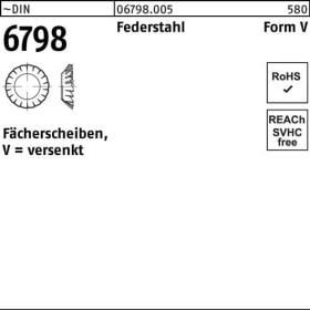 Fächerscheibe DIN 6798 FormV versenkt V 4,3 Federstahl 3000 Stück