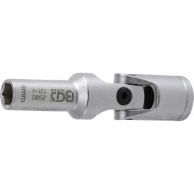 BGS Glühkerzen-Gelenk-Einsatz Sechskant Antrieb Innenvierkant 10 mm (3/8") SW 8 mm - 2980
