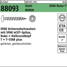 Schraube R 88093 Ruko Spitze/T-STAR 4x12/10-T20 Sta galv.verz. WIROX 1000St SPAX