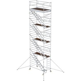 Günzburger Steigtechnik Rollgerüst 1,35 x 2,45 m mit Schrägaufstiegen & Ausleger Plattformhöhe 8,35 m - 167410