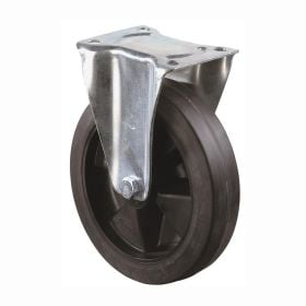 BS Rollen Bockrolle Elastik-Vollgummi schwarz Rollenlager Rad-Ø 200 mm 300 kg - L410.B60.200