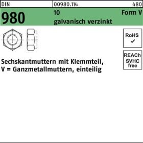 Sechskantmutter DIN 980 Klemmteil VM 27 10 galv.verz. 10 Stück