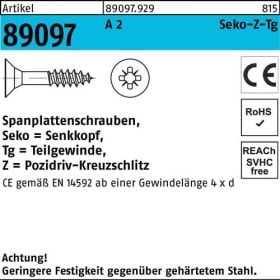 Spanplattenschraube R 89097 SEKO PZ TG 4x 40-Z A 2 200 Stück