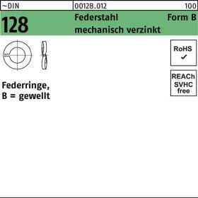 Federring DIN 128 B 5 Federstahl mech.verz. 100 Stück