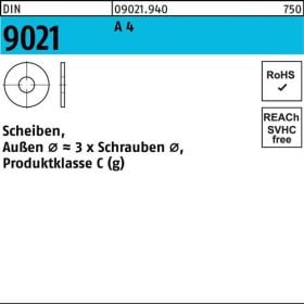 Unterlegscheibe DIN 9021 6,4x18x1,6 A 4 100 Stück