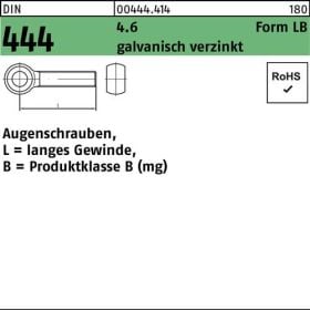 Augenschraube DIN 444 Form LB LBM 24 x 120 4.6 galvanisch verzinkt 5 Stück