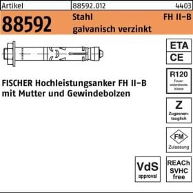 Hochleistungsanker R 88592 FH II 15/100 B Stahl galv.verz. 20St. FISCHER