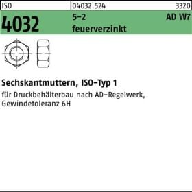 Sechskantmutter ISO 4032 M12 5-2 AD W7 feuerverz. 100 Stück