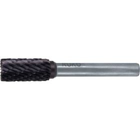 RUKO Hartmetall-Frässtift ZYA Ø 16 mm Kopflänge 25 mm Schaft-Ø 6 mm TiCN Verzahnung KVZ 4 mit Stirn - 116019TC