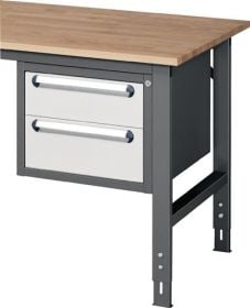 Unterbauschrank H395xB490xT600mm anthrazitgrau/lichtgrau 2 Schubl.Einfachauszug