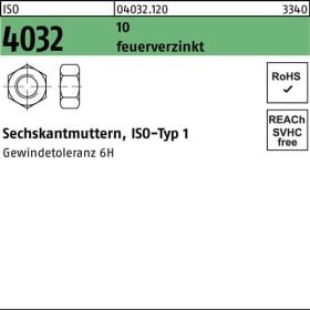 Sechskantmutter ISO 4032 M33 10 feuerverz. 10 Stück
