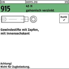 Gewindestift DIN 915 Zapfen/Innen-6kt M12x40 45 H galv.verz. 100St.