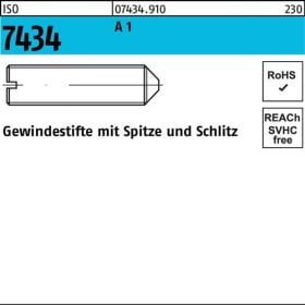 Gewindestift ISO 7434 Spitze/Schlitz M2,5x 8 A 1 50 Stück