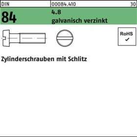 Zylinderschraube DIN 84/ISO 1207 Schlitz M3x16 4.8 galv.verz. 2000St.