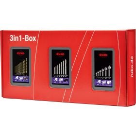 RUKO 3in1-Box HSS-Co 5 - Bohren, schneiden, senken - Komplettset für Gewindeschneiden – 131005