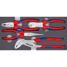 Knipex Zangen-Set Basic Chrom 4tlg. in Schaumstoffeinlage - 002001V17
