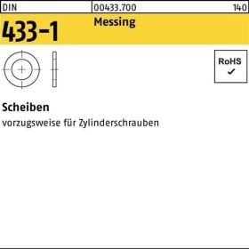 Scheibe DIN 433-1 6,4x11x1,6 Messing 100 Stück