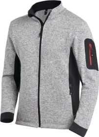 FHB Strick-Fleecejacke CHRISTOPH Größe L grau / schwarz - 79595-1120-L