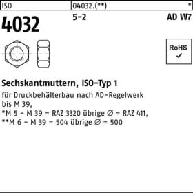 Sechskantmutter ISO 4032 M14 5-2 AD W7 100 Stück