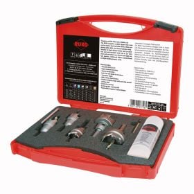 RUKO Hartmetall-Lochsägen Flachschnitt-Satz im Kunststoffkoffer - 105300
