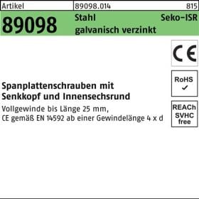 Spanplattenschraube R 89098 SEKO VG ISR 4,5x45/27 -T20 galv.verz. 200St. FS