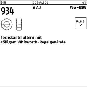 Sechskantmutter DIN 934 WW 5/16 6 Automatenstahl 100 Stück