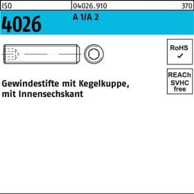 Gewindestift ISO 4026 Kegelkuppe/Innen-6kt M12x 30 A 1/A 2 50 Stück