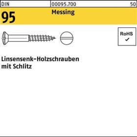 Holzschraube DIN 95 LIKO Schlitz 8x 50 Messing 100 Stück