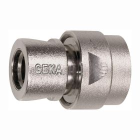 GEKA Schlauchstück plus Messing vernickelt Schlauchgröße 19 mm - 46.0703.8