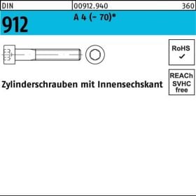 Zylinderschraube DIN 912 Innen-6kt M10x 10 A 4 (- 70) 100 Stück