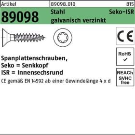 Spanplattenschraube R 89098 SEKO ISR VG 4,5x60-T20 Stahl galv.verz. 500St.