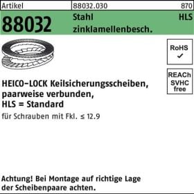 Keilsicherungsscheibe R 88032 HLS- 3 Stahl zinklamellenb. geklebt 200 Stück